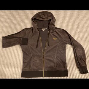 Woman’s suede hooded sweater everlast zipper up